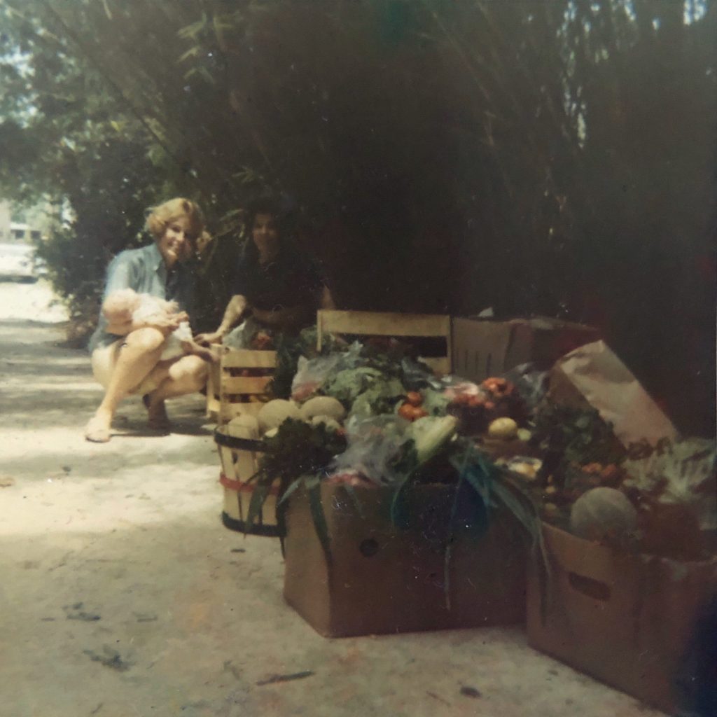 Farmers' Market day in back driveway facing Garrett Street