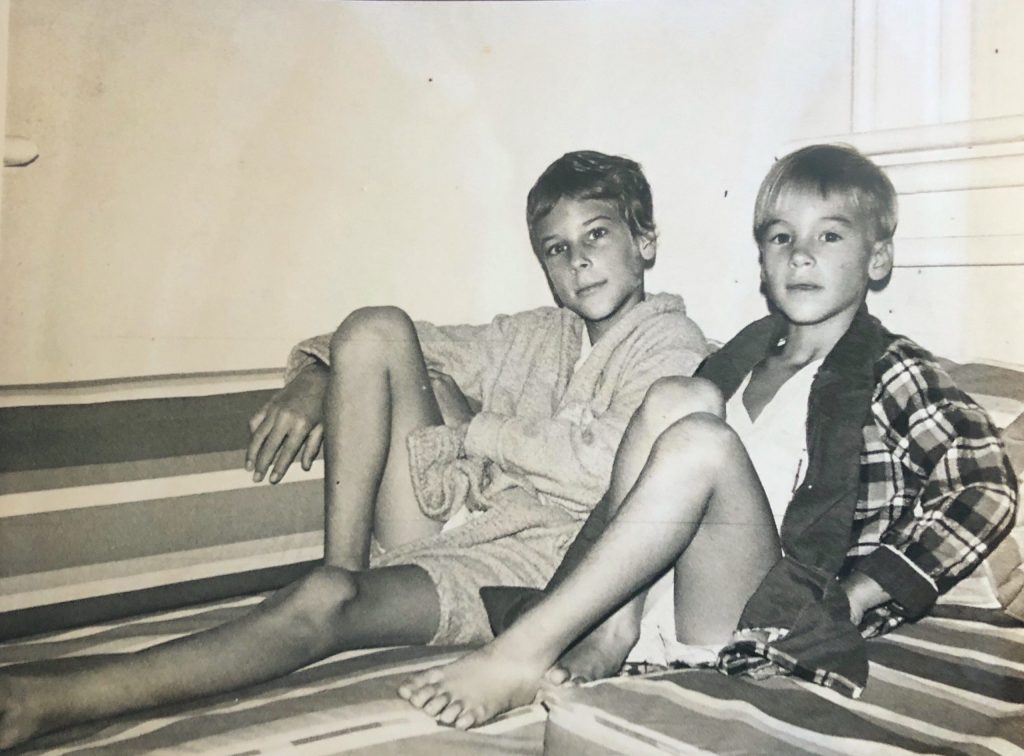 Ben and John on the daybeds in the TV room.