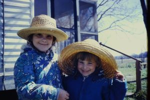 Sara and Virginia at the Farm - Spring 1974