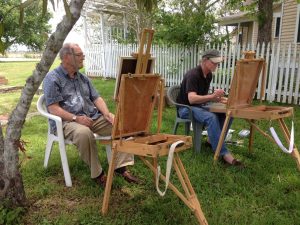 Heimsath Farm - Clovis and Mike, painting en plein air.